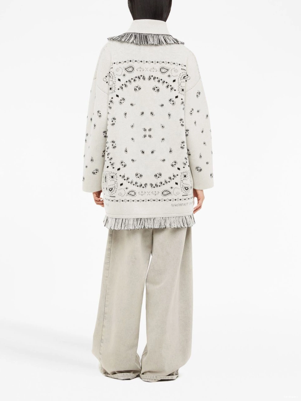 Cheap cashmere Jacquard Bandana Alanui cardigan fringed Women 0721